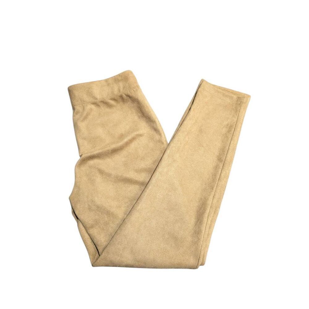 Max Studio Vicuna Faux Suede Leggings Camel Caramel Brown Women's Medium